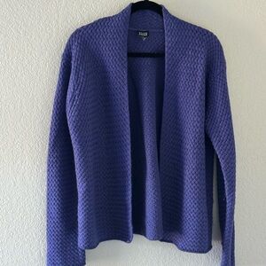 Eileen Fisher Pringle Textured Purple Cardigan Women’s M